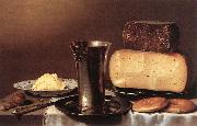 SCHOOTEN, Floris Gerritsz. van Still-life with Glass, Cheese, Butter and Cake A China oil painting reproduction